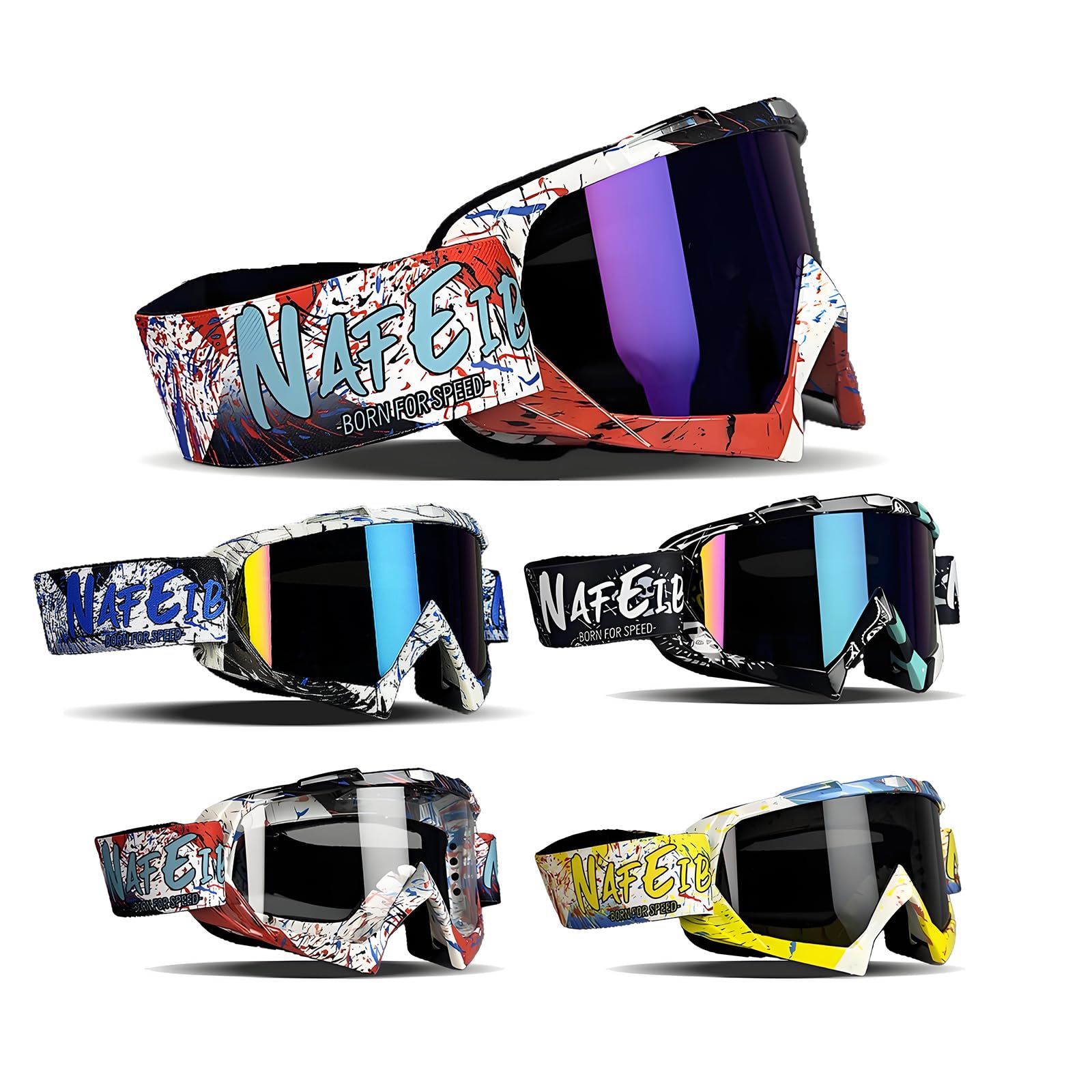 Gafas de motocross, para motocross, cuatrimoto, a prueba de polvo, gafas de esquí
