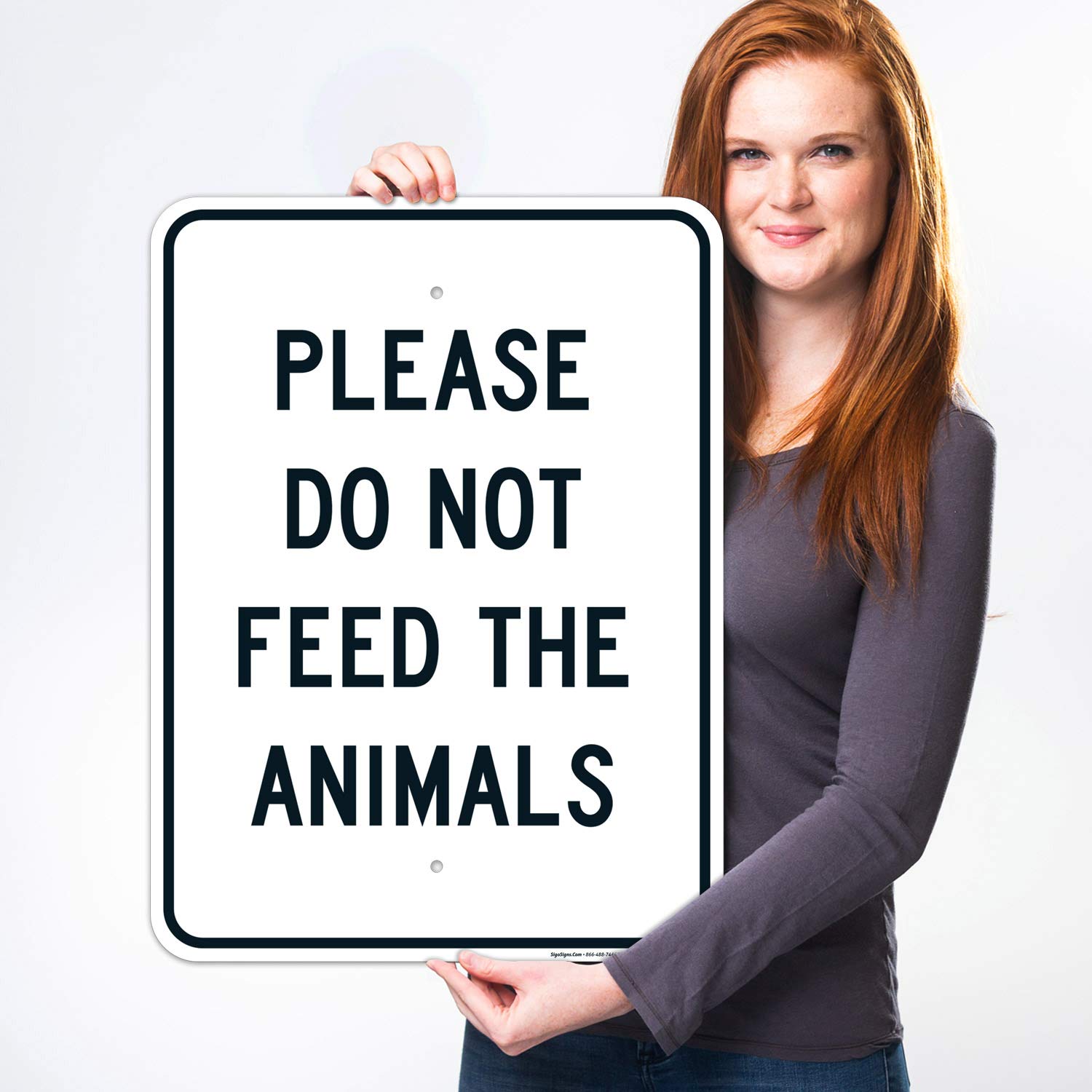 Do Not Feed The Animals Sign, 18x24 Inches, Rust Free .063 Aluminum, Fade Resistant, Easy Mounting, Indoor/Outdoor Use, Made in USA