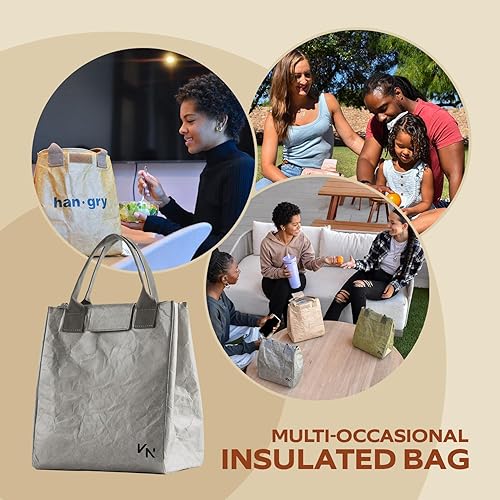 Miniatura 124 de VonNova Lonchera aislada para mujer con aislamiento térmico de alta calidad de 0.157 in, bonita bolsa de almuerzo grande de 7 litros para oficina