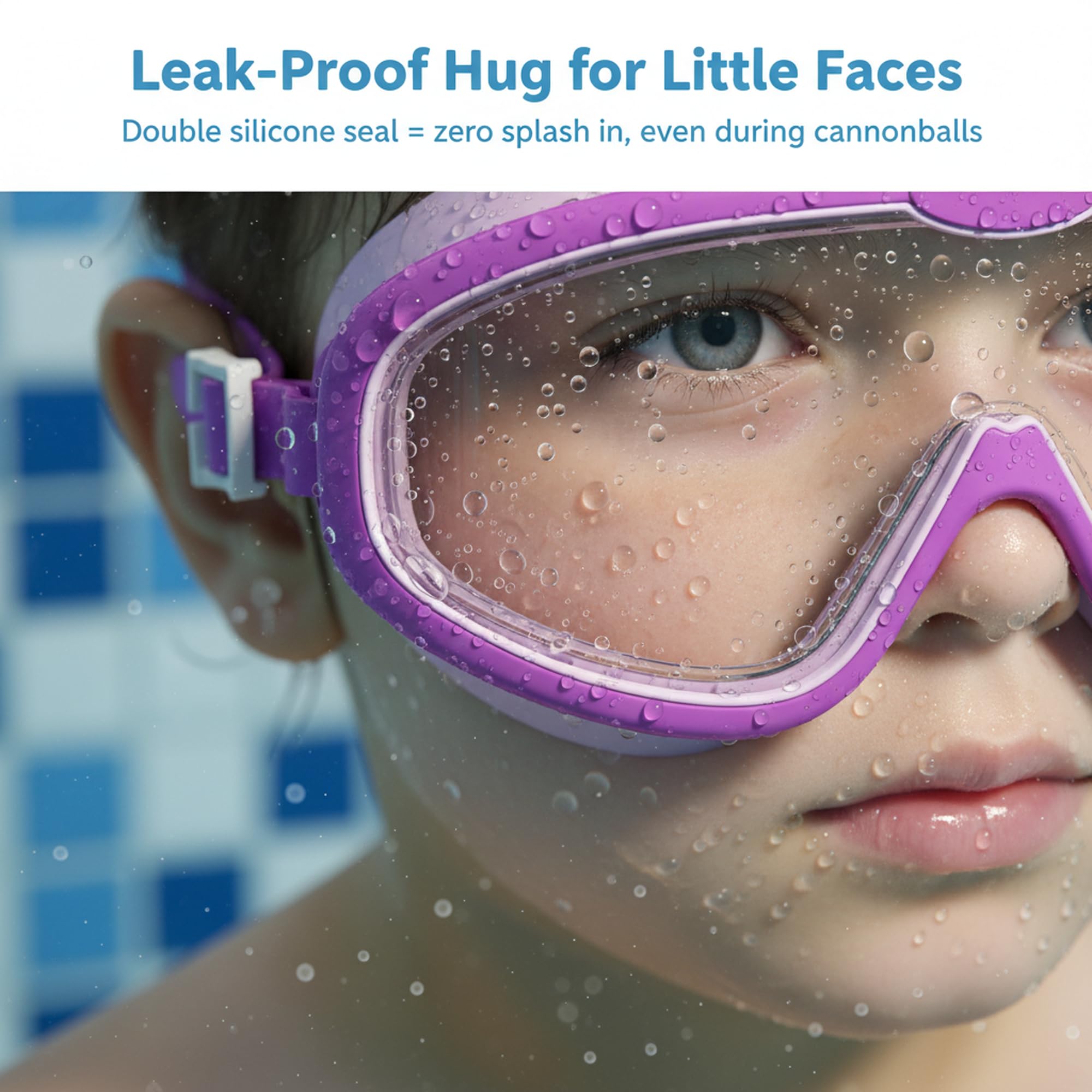 Lunettes de Natation Enfants Grand Cadre Anti-Buée Protection UV Réglage Rapide Silicone Unisexes 3-14 Ans