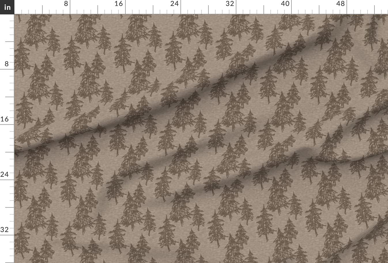 Spoonflower Fabric - Trees Forest Pine Brown Woodland Printed on Minky Fabric by The Yard - Sewing Baby Blankets Quilt Backing Plush