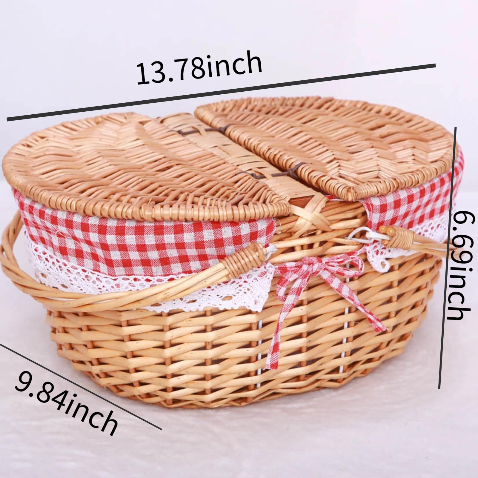 美品　Vintage picnic basket Vintage Picnic Wicker Basket Set. - Etsy