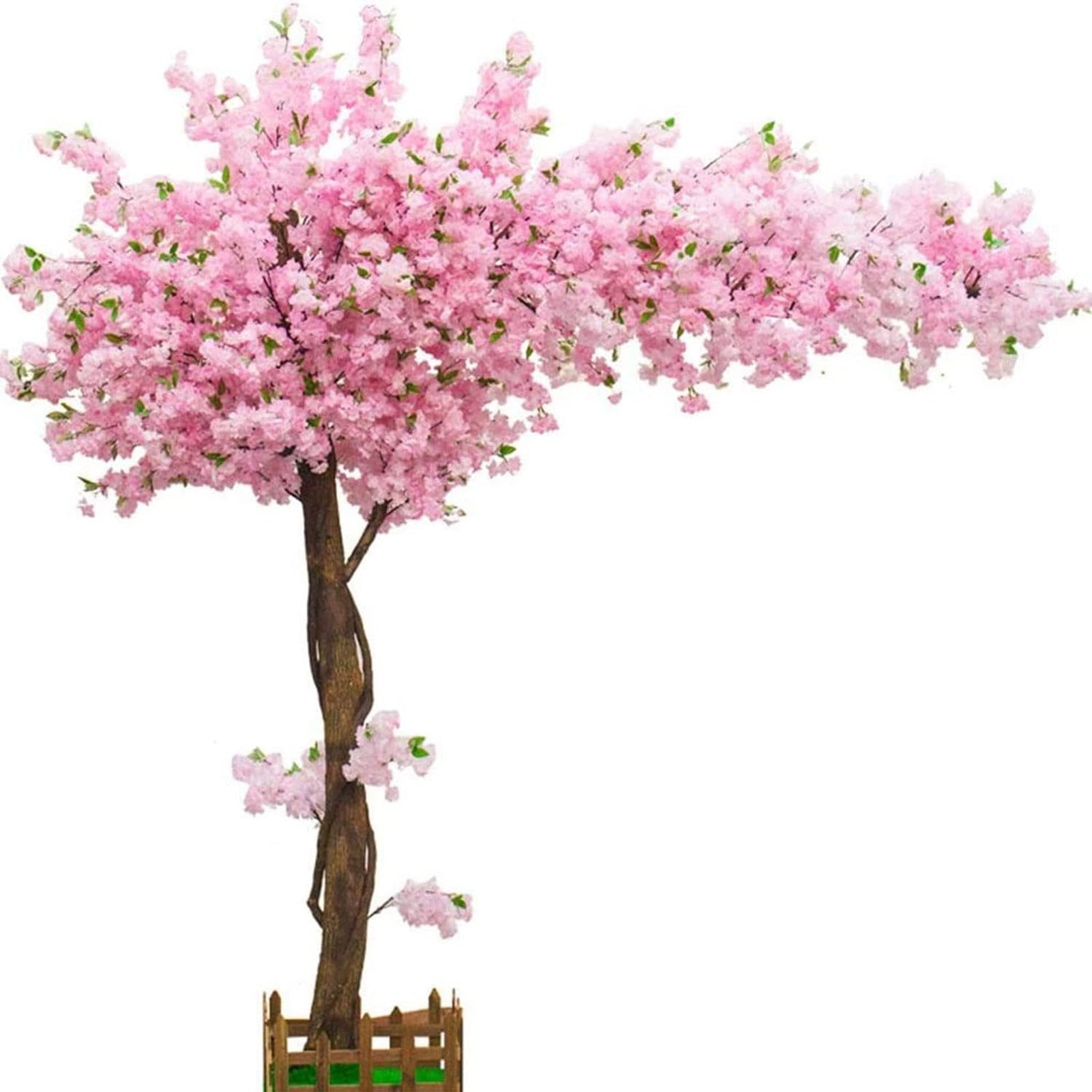 Faux arbre cerisier artificiel rose de 1m80 pour déco de fête et intérieur de maison