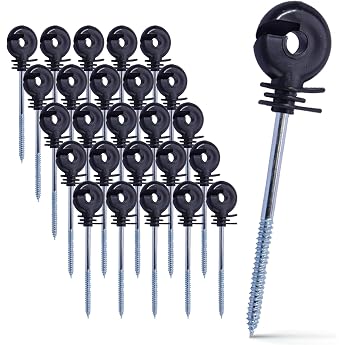 25 St ck Ringisolator Weidezaun Isolatoren Pfosten-Holz-Isolator f r Holzpf hle Seil Weidezaun & Elektrozaun Gesamtl nge 150mm