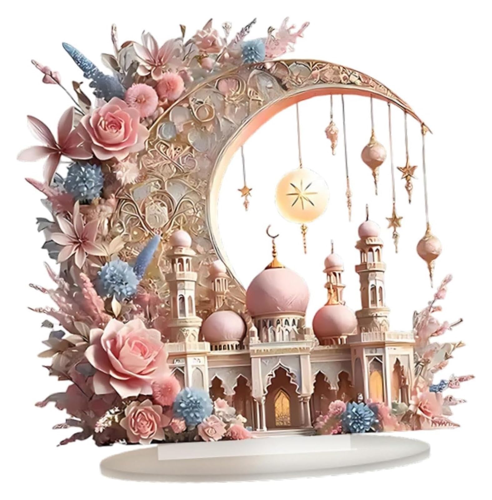 Ozdoby ramadanowe na domowy stół, Zamek akrylowy ozdoba na biurko dekoracja stołu figurka festiwalu Ramadan