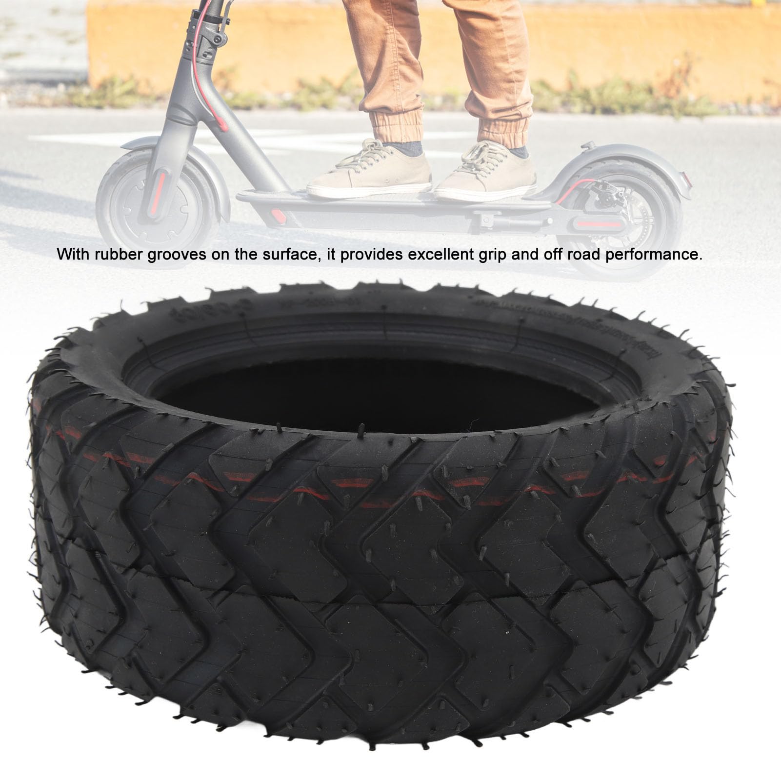BuyWeek Ruota Monopattino Pneumatico Solido per Scooter, 80/60‑6 in Gomma per Sostituzione del Pneumatici