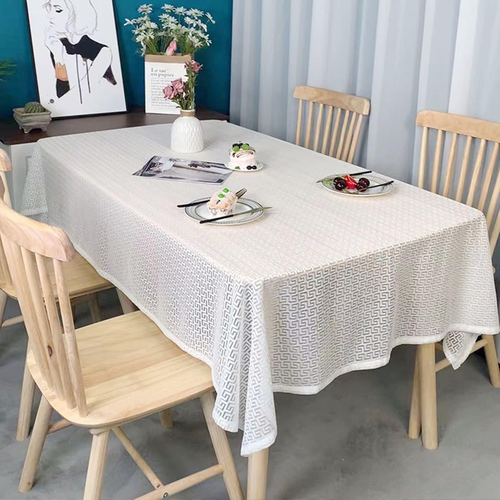 Nappe lavable en machine anti tache rectangle 140 x 180 en polyester