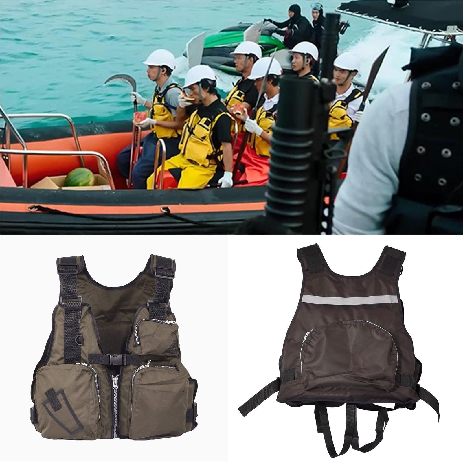 Adult Surfing Vest Adjustable Buoyancy Aid Lightweight Fishing Surfing Vest Multi-Pockets for Kayaking Boating Swimming Snorkeling Paddle Boarding Water Sports Activities Gear