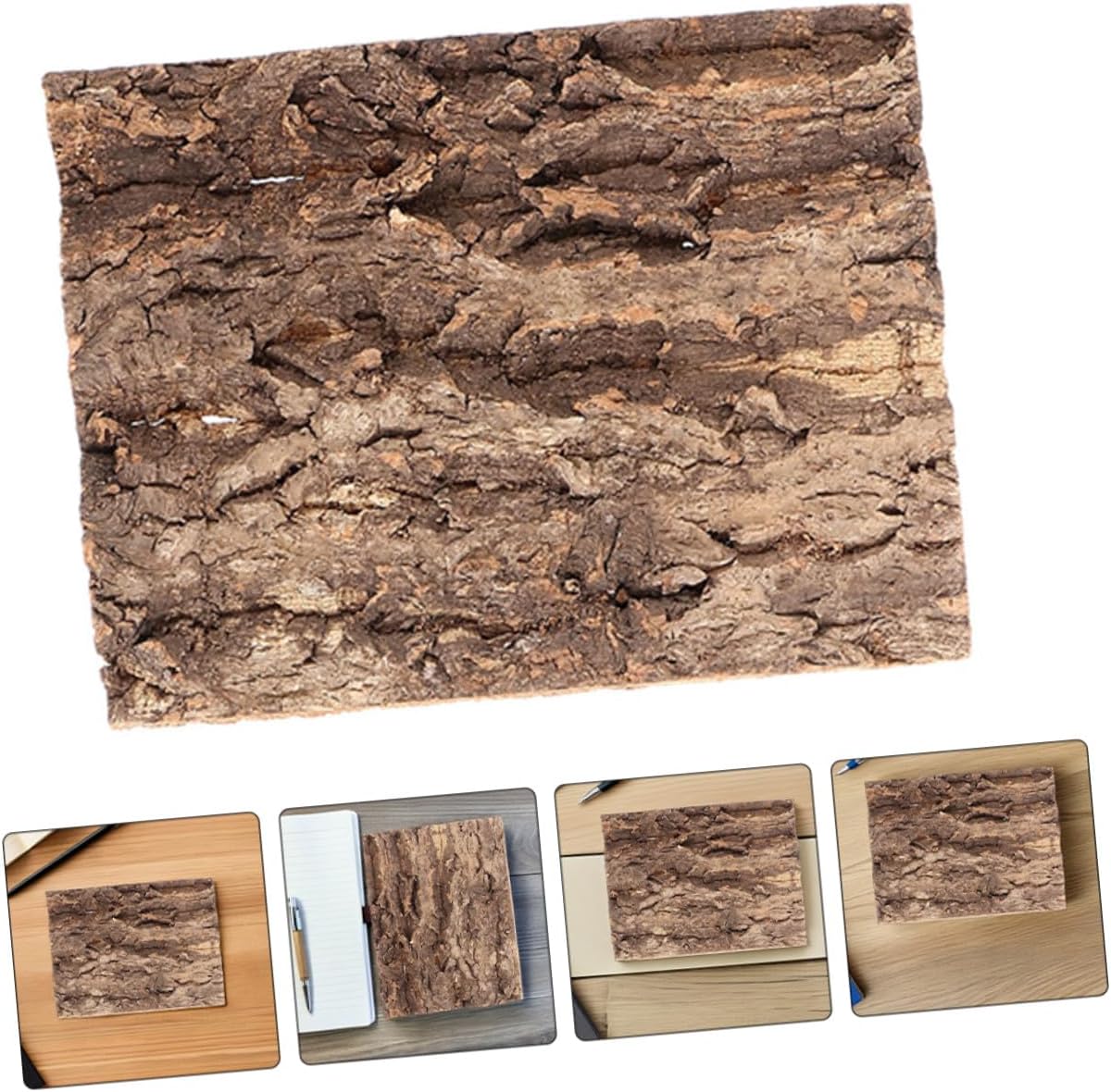 3pcs Simulated Cork Bark Background Reptile Terrarium Decor for Lizard Snake Gecko Bearded Dragon Tank Lightweight Climbing Habitat Enhancer