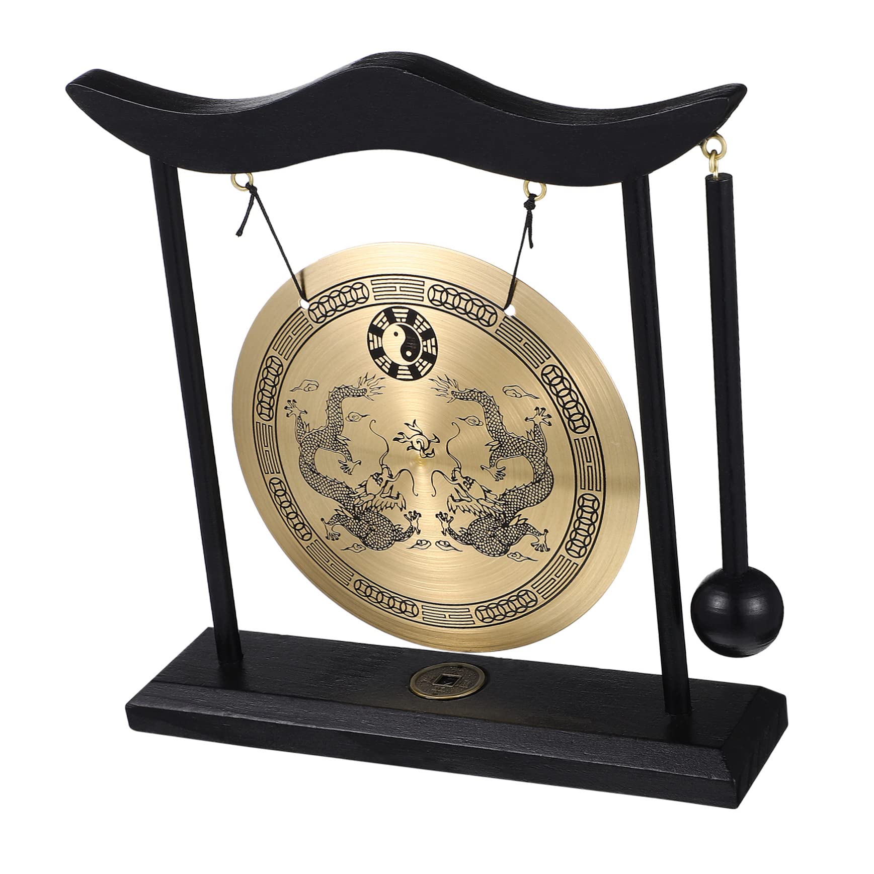 Gong Mit Hammer und Halterung Kleine Gong Dekorative Desktop-Design Dekoration Chinesische Schlaginstrumente Für Zuhause Büro