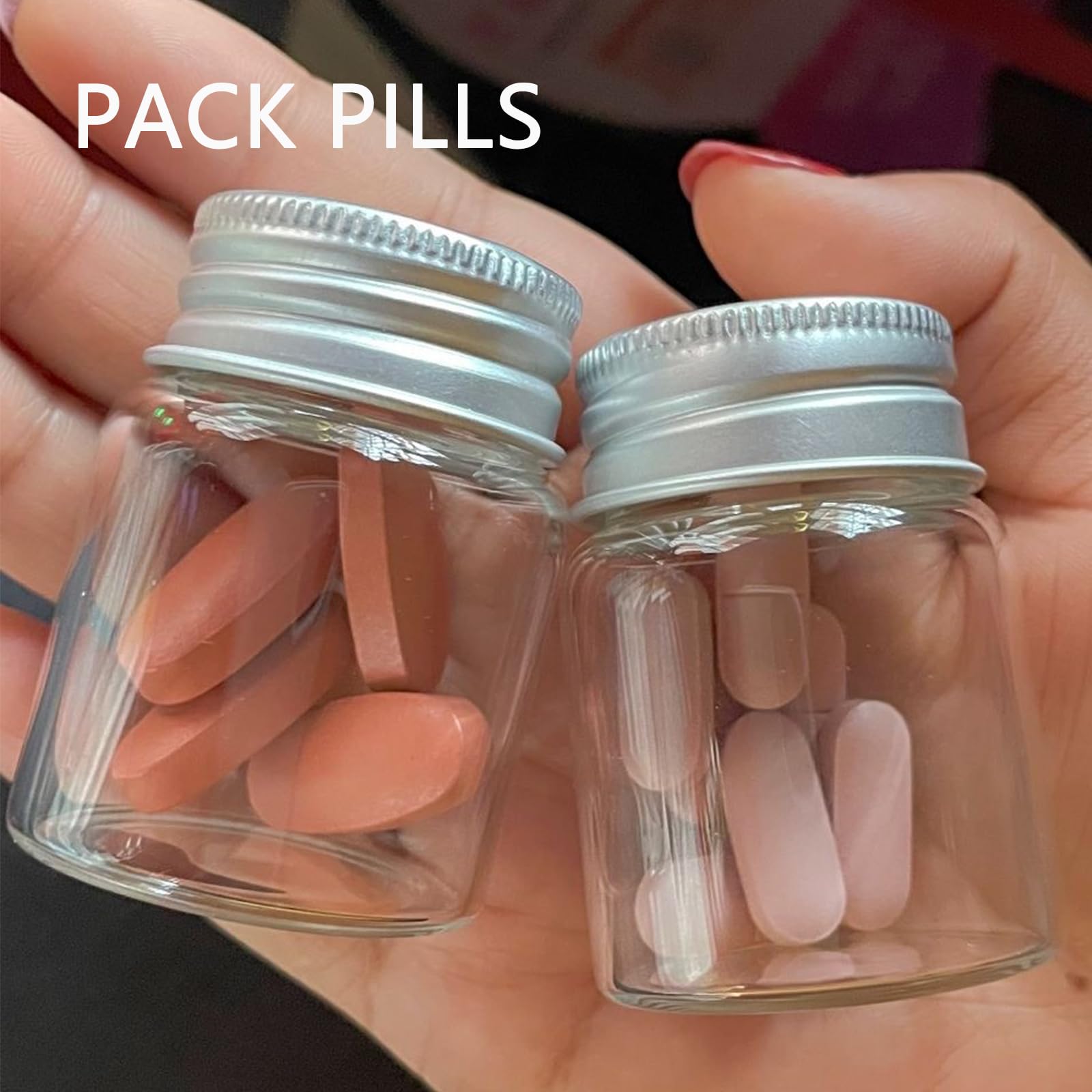 24 Flaconi di Vetro con Tappo in Alluminio Bottiglia,15ml Piccole Bottiglie di Vetro Fiale per Campioni Bottiglie,con Tappo a Vite per Feste,Spezie,Artigianato e Caramelle