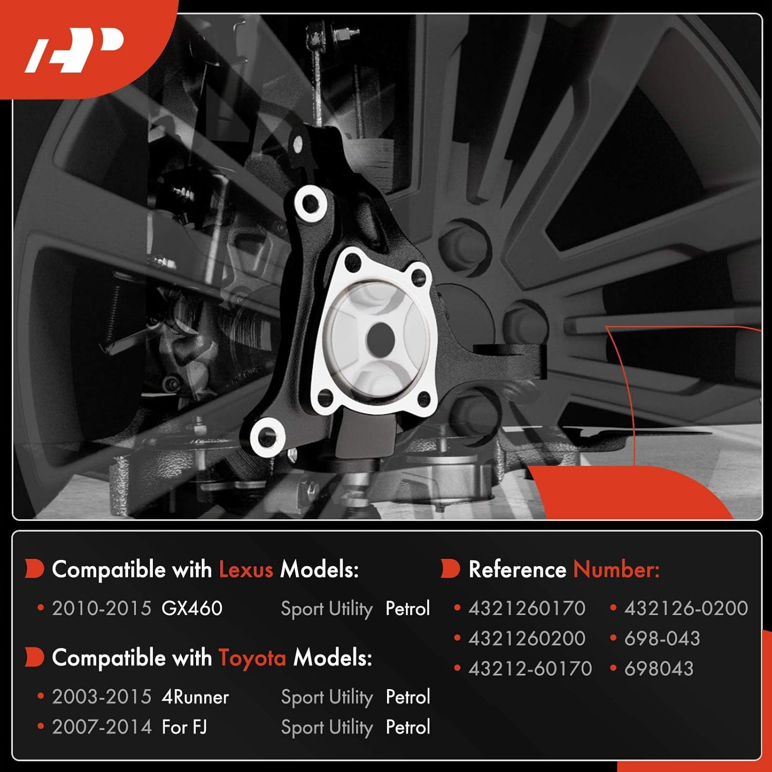 A-Premium Front Suspension Steering Knuckle Compatible with Toyota 4Runner 2003-2015, FJ Cruiser 2007-2014, Lexus GX460 2010-2015, Left Driver Side