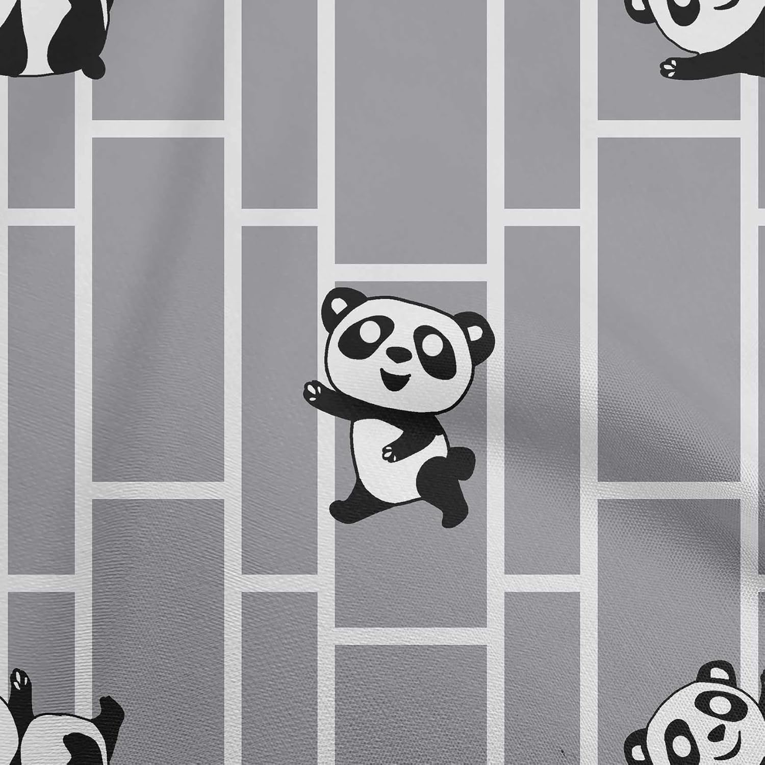 oneOone Cotton Flex Black Fabric Panda Animal Sewing Craft Projects Fabric Prints by Yard 40 Inch Wide
