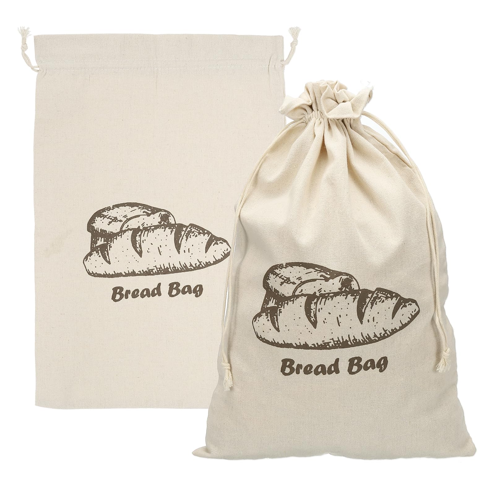Sac à pain réutilisable en lin haut de gamme uxcell gris 45 x 35 cm avec doublure cire d'abeille