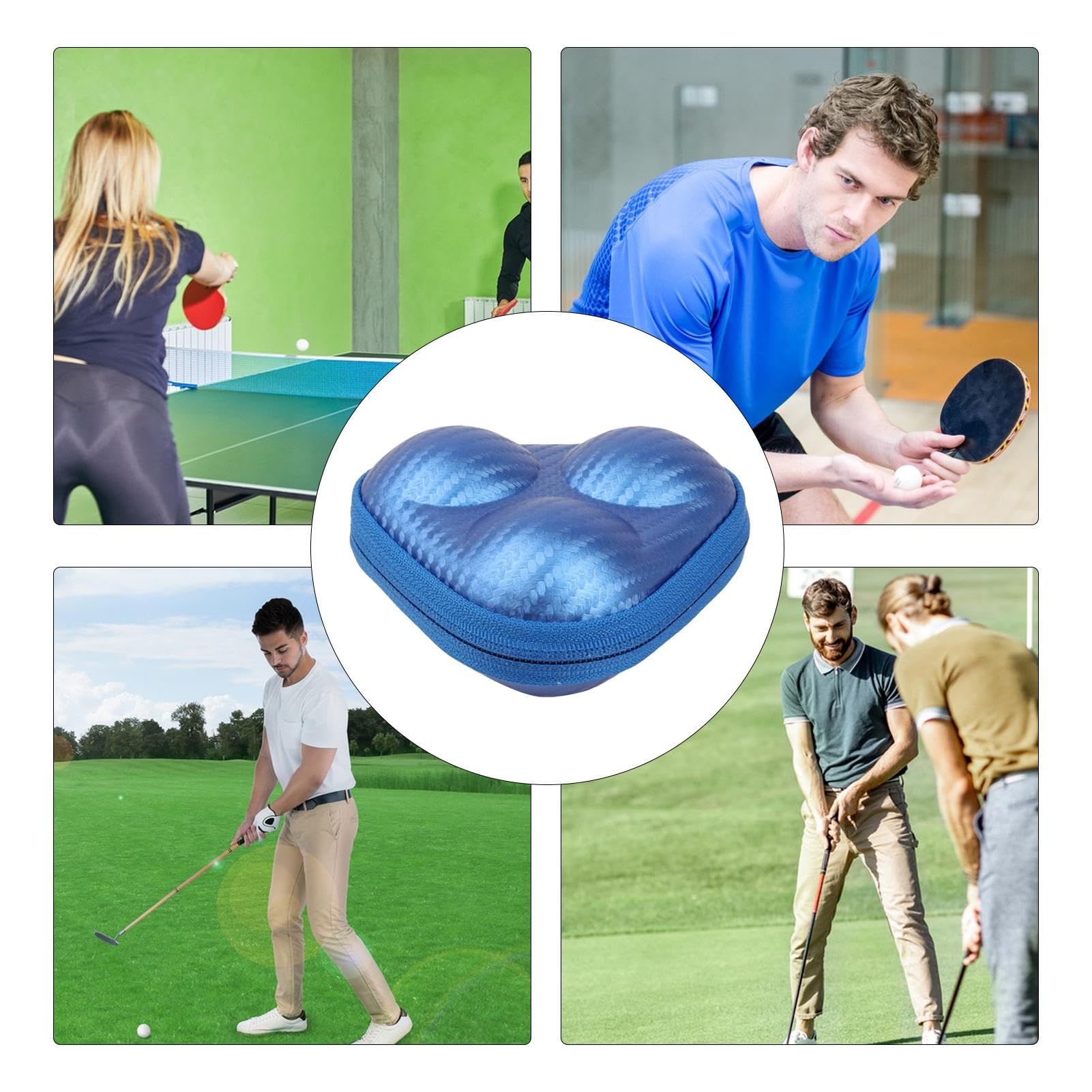 Borsa da golf porta palline portatile custodia con cerniera scatola rigida leggera