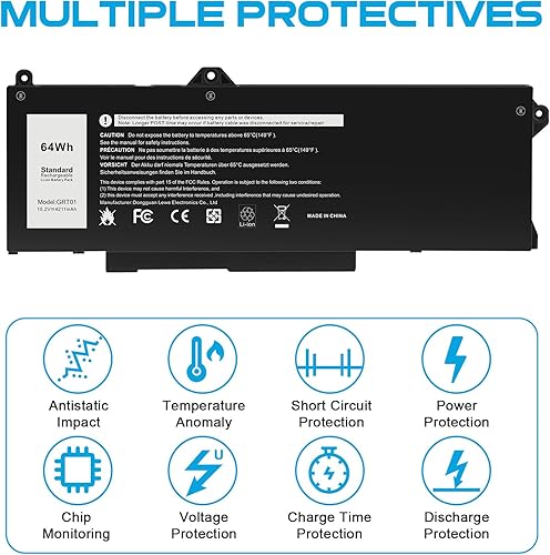 Miniatura 7 de Futurebatt Batería de repuesto GRT01 para Dell Latitude 15 5521 5531 14 5421 5431 Precision 3470 3561 3571 Alienware m17 R5 AMD Series R05P0 00P3TJ