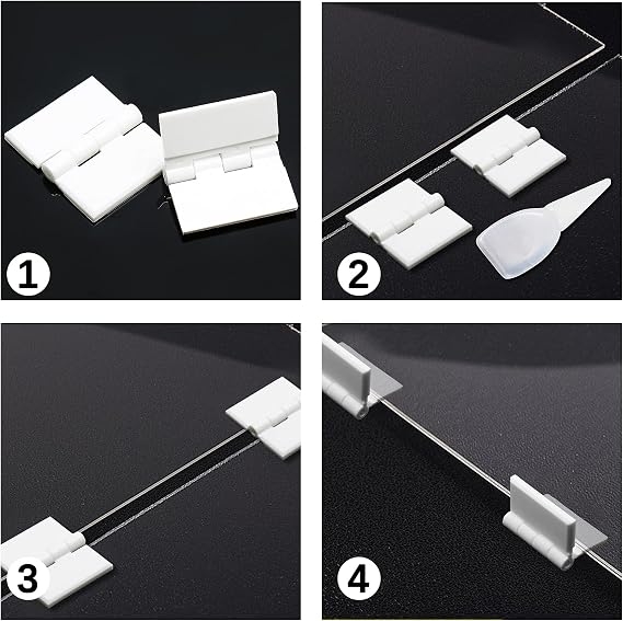 Plastic Hinges, Black, 1.47 x 1.27 Inch, 20 Pcs | Acrylic, Mini Hardware, For Box Handicrafts