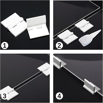 Plastic Hinges, Black, 1.47 x 1.27 Inch, 20 Pcs | Acrylic, Mini Hardware, For Box Handicrafts