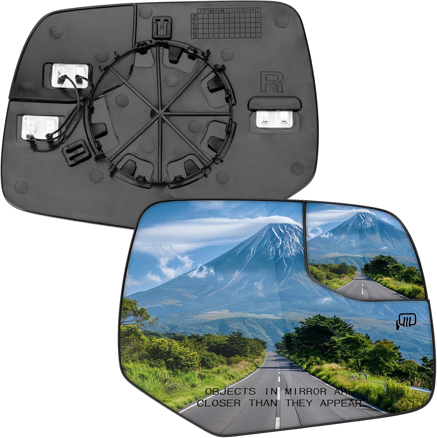 Passenger Side Mirror Replacement for Ford Escape 2008 2009 2010 2011 2012 - Right Side Mirror Glass, Rear View Mirrors Glass with Power Heated