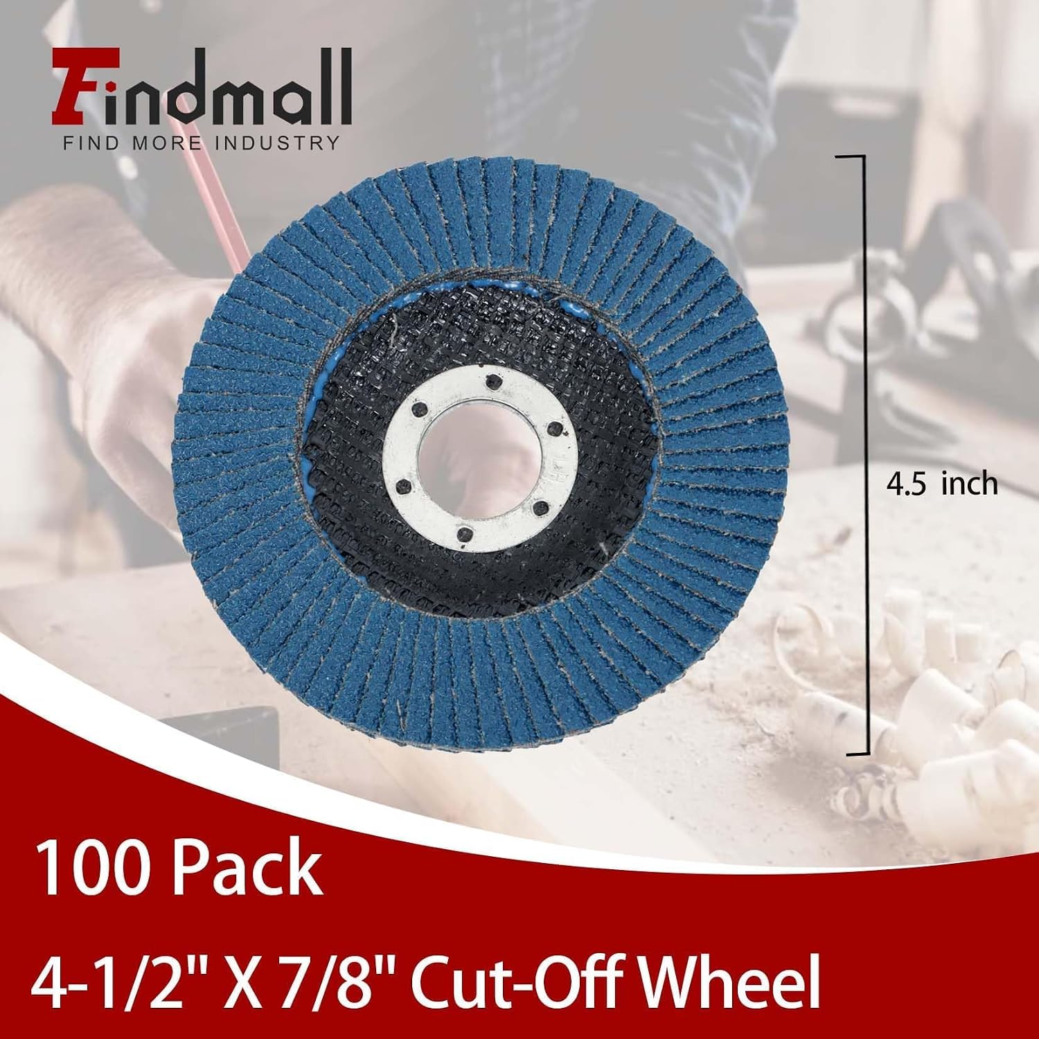 Condition photo showing New/Like New for findmall 100 pack 4-1/2" x 7/8" 60 grit premium zirconia type 29 flap disc grinding wheel sandpaper for angle grinder, sanding discs, finishing 100 pcs-60grits