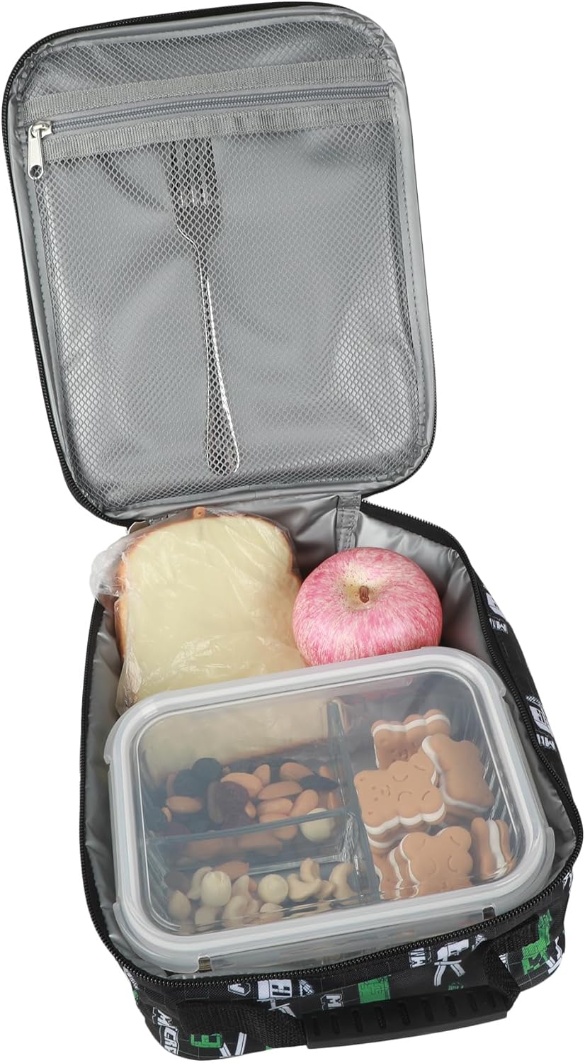 Bioworld Minecraft Creepers 2-Piece 16" Premium Backpack & Lunch Kit Set For School And Travel - Image 5