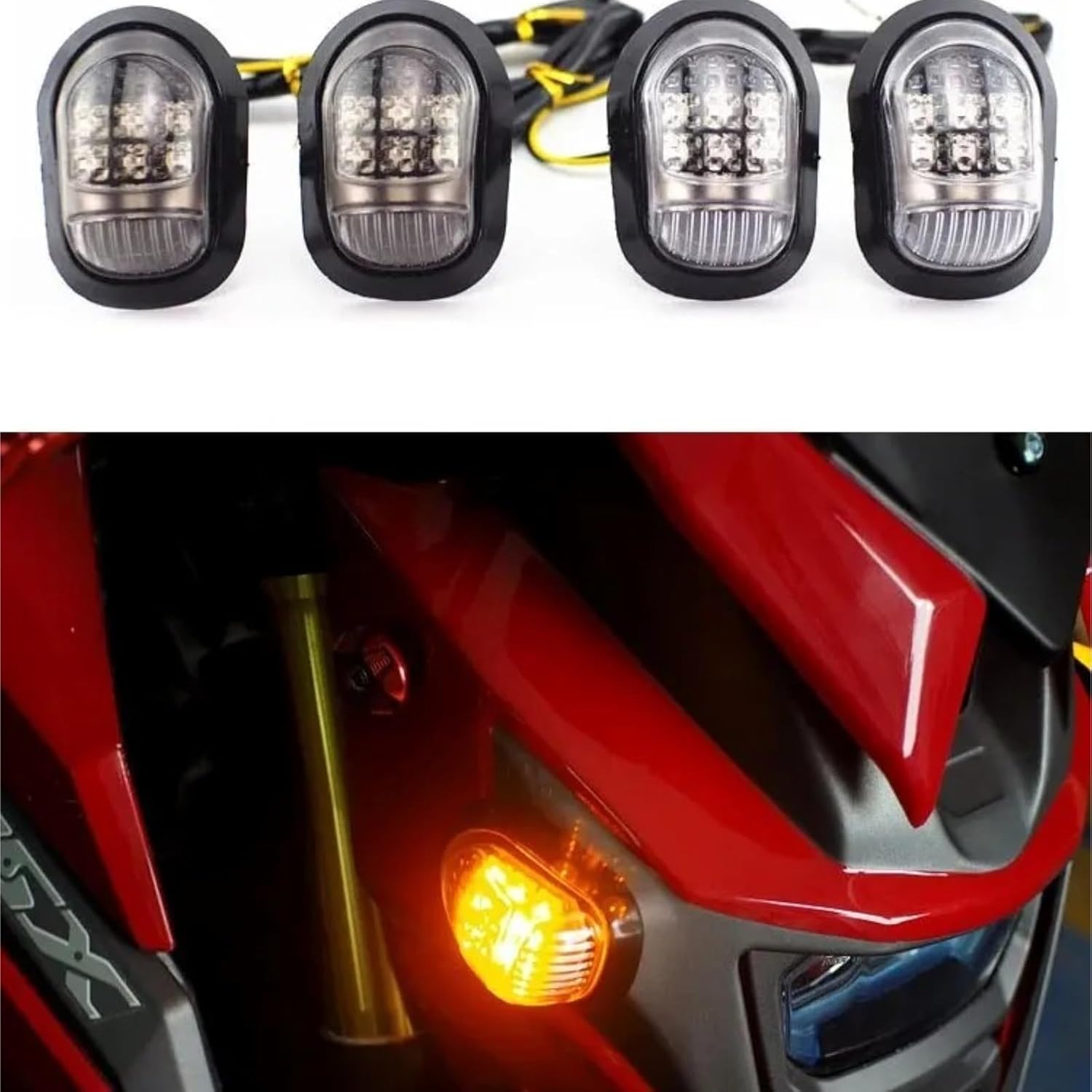 バイク用ターンシグナル ピラニアターンライト 埋め込み式ランプ ブラック ライディング 273 オートバイのウインカーキット