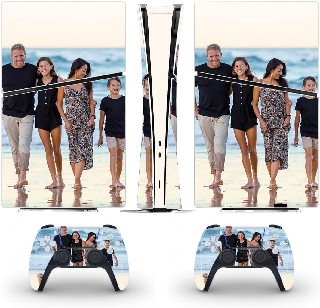 Custom Vinyl Skin for PS5 Slim Digital Edition Console & Controllers - Personalized with Your Photos - Sticker Decal Cover