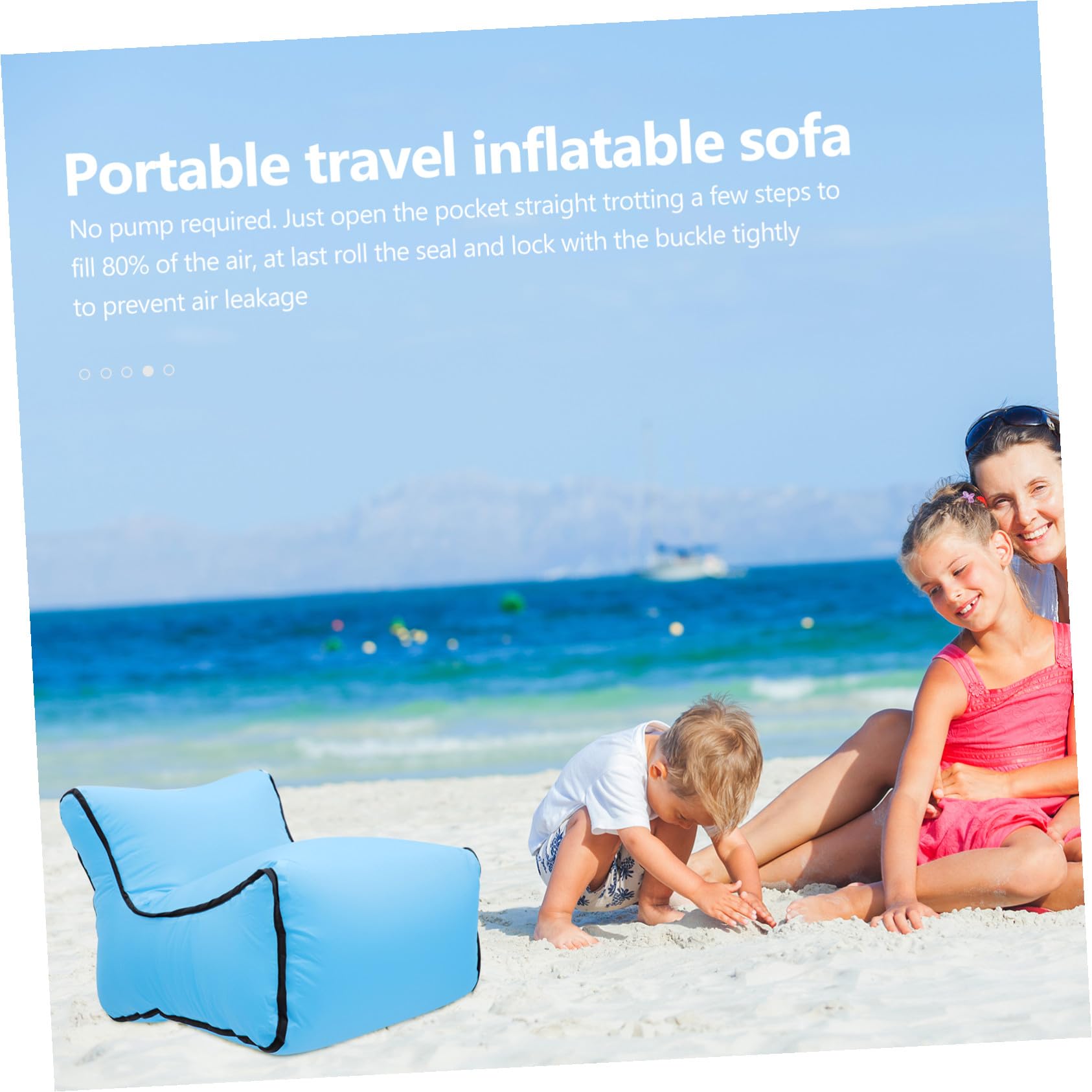 TOYANDONA Divano Gonfiabile Portatile per Campeggio e Esterni, Sedia ad Aria senza Pompa, Leggera e Compatta per Mare, Piscina e Attività Outdoor