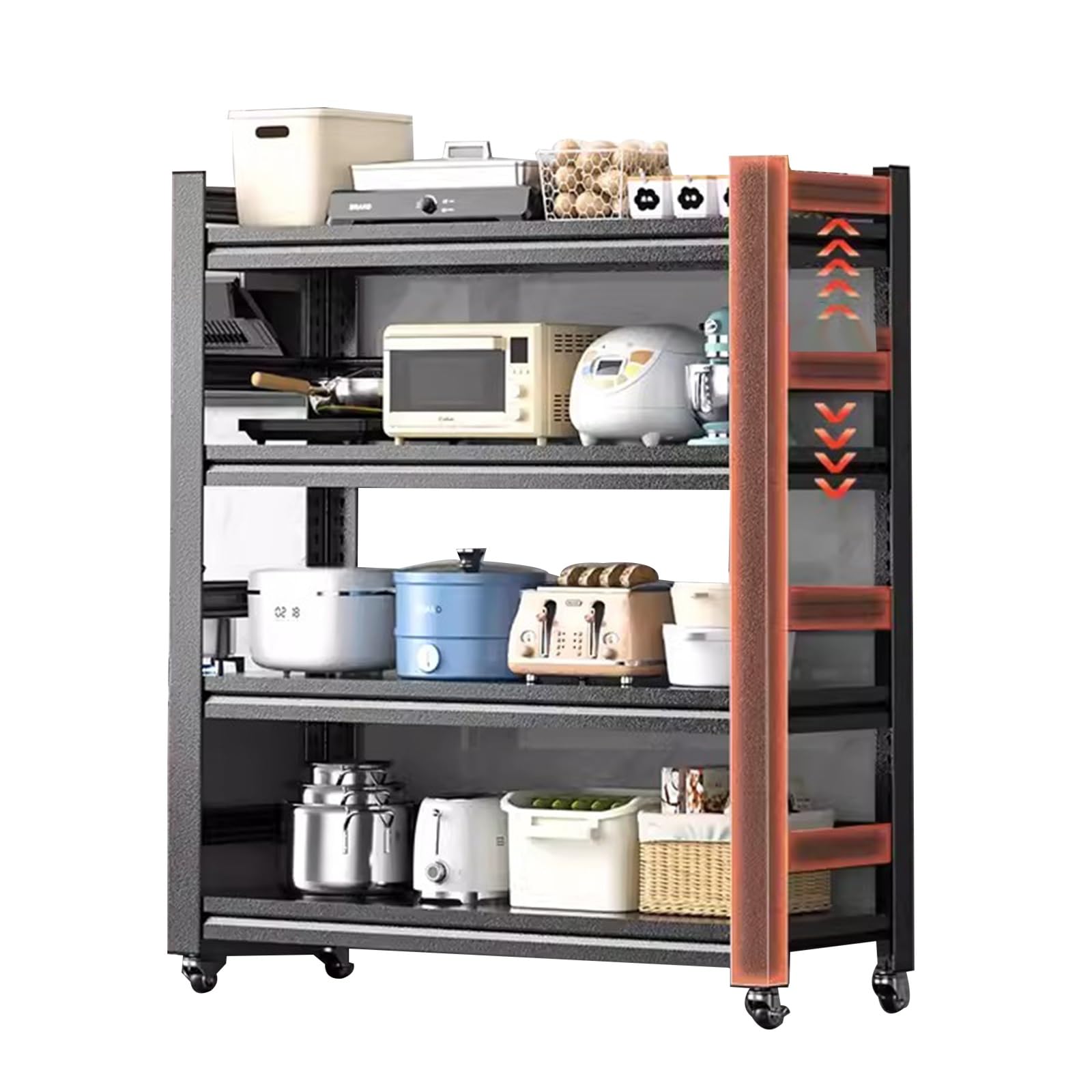 GLJTUO Freestanding Bakers Rack Adjustable Microwave Stand Metal Kitchen Storage Shelves for Living Room & Bedroom Multifunctional nizer SpaceSaving Design,M
