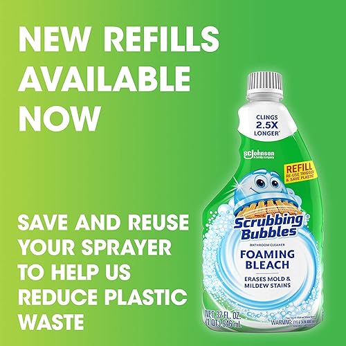 Miniatura 4 de Scrubbing Bubbles Limpiador de baño con blanqueador espumoso, botella de repuesto, 32 oz (paquete de 4) 4