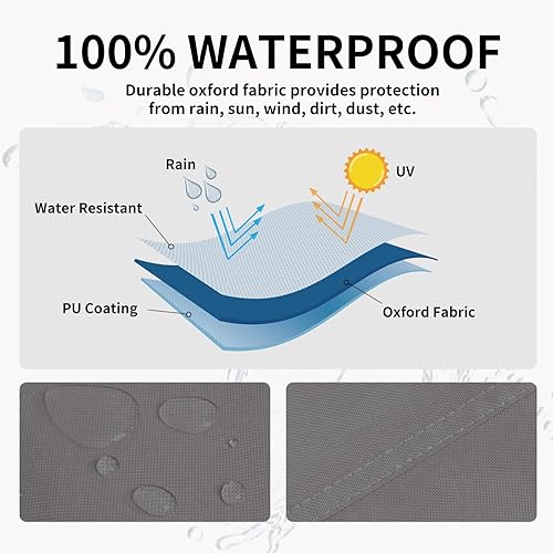 Miniatura 55 de Easy-Going Funda para calentador de patio con cremallera y bolsa de almacenamiento, cubierta impermeable para calentador de exterior, a prueba