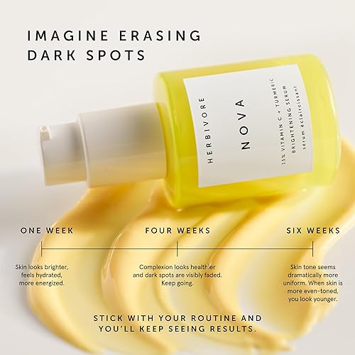 Miniatura 2 de HERBIVORE Nova 15% Vitamin C + Turmeric Brightening Serum for Dark Spots, Hyperpigmentation + Even Skin Tone  Vegan, Plant-Based, Cruelty-Free, 30
