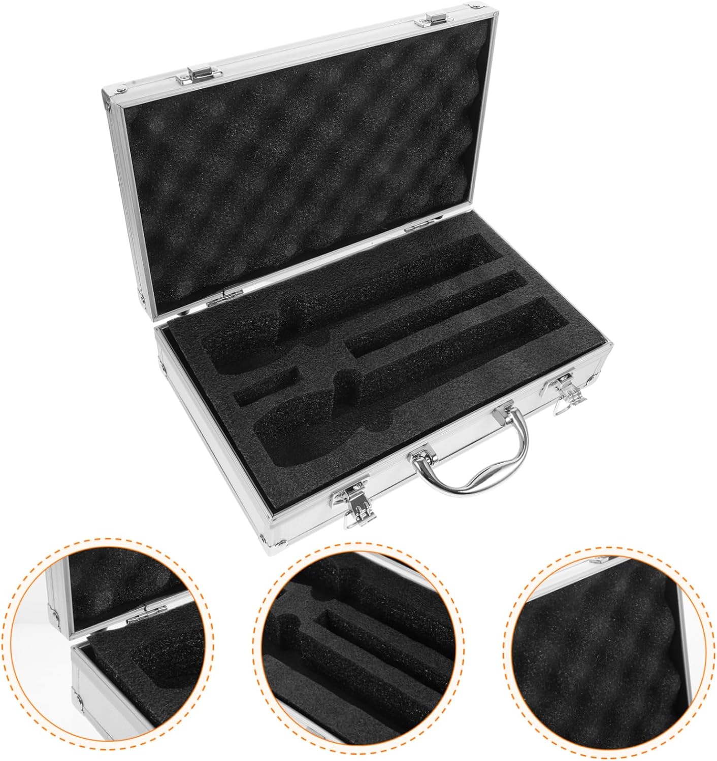 Portable Microphone Case Handle Storage Box for Handheld Microphones Lightweight Organizer for Cables and Accessories for Ktv and Travel