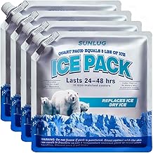 Pack of 4 Ice Packs for Cool Bag, Cool Box, Cool Backpack, Reusable, High Performance Cooling Elements, Extra Long Cooling Time 8 Hours