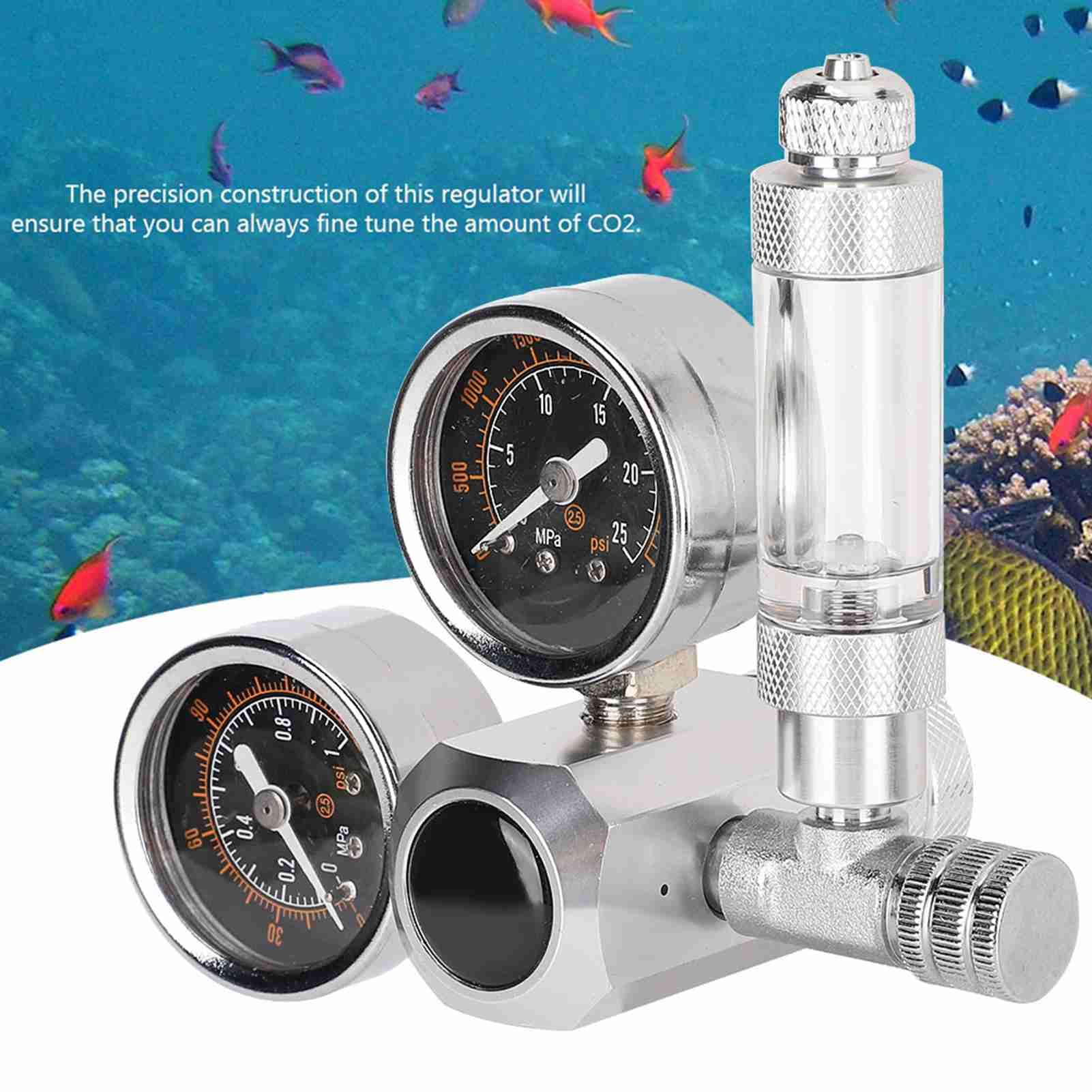 Regulador de CO2 para acuario con pantalla de doble calibre, contador de burbujas y válvula de retención (G5/8): control preciso del crecimiento de las plantas