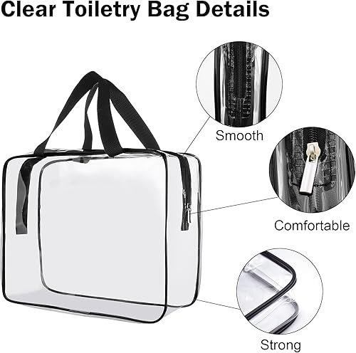 Miniatura 4 de Bolsa de aseo transparente, tamaño de cuarto de galón, bolsa de cosméticos de maquillaje, bolsa de cosméticos de PVC, bolsa de cosméticos para