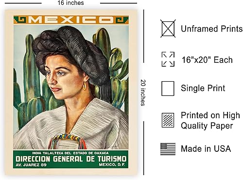 Miniatura 2 de Poster Master Póster de viaje vintage, impresión retro de México, arte de retrato de mujer mexicana, bonito regalo para ella, novia, amante de los