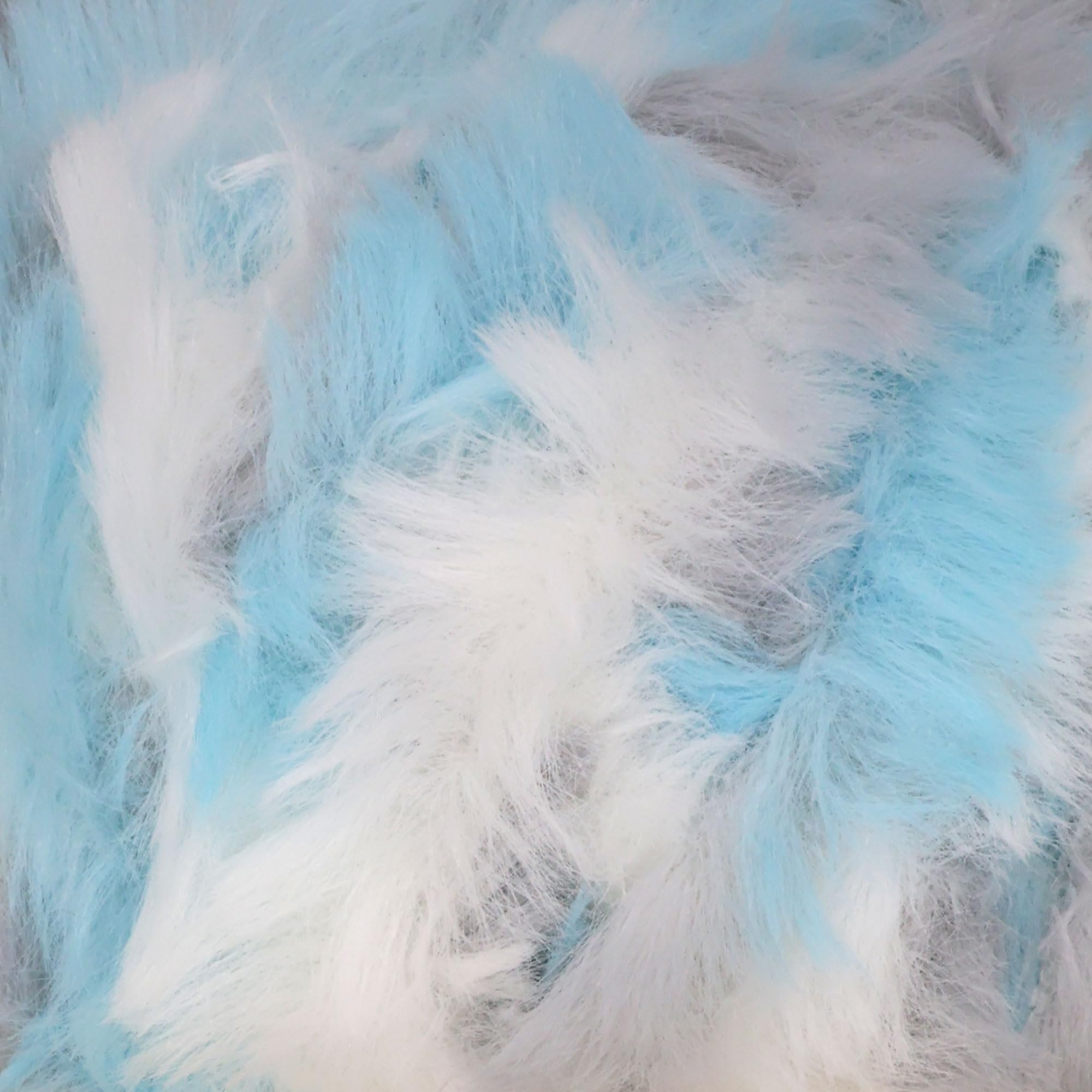 BambooMN Chunky Fluffy Faux Fur Eyelash Yarn - 100% Polyester - 100g/Skein - 2 Skeins - Heron, 10 Heron - Image 2