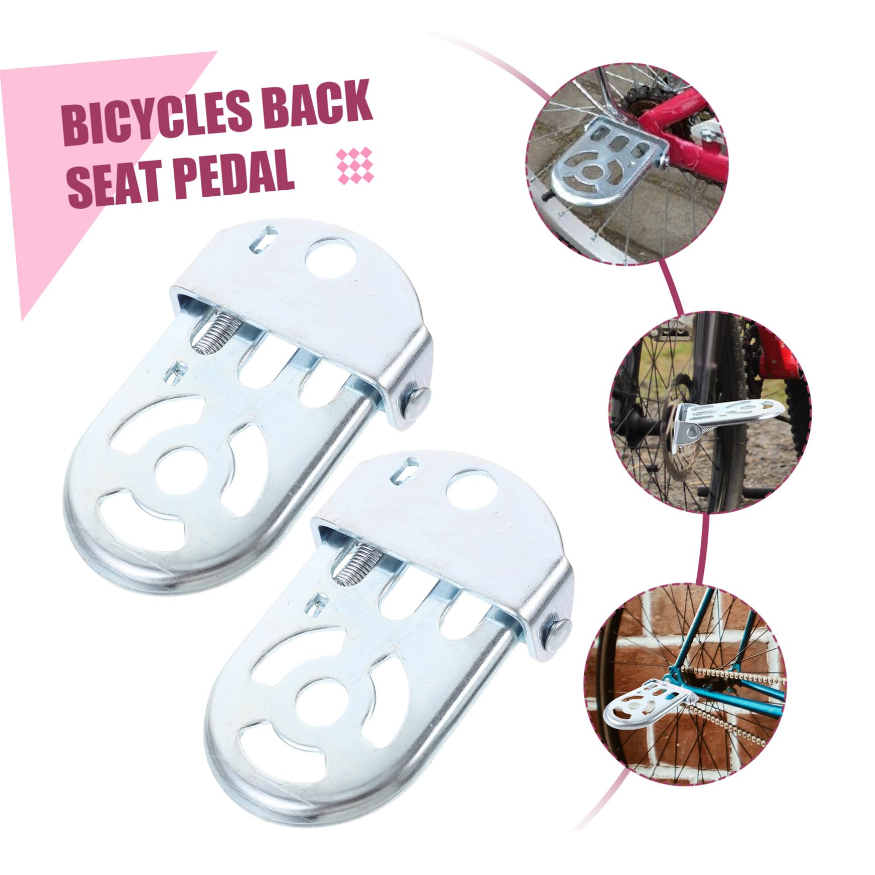 COSMEVIVI 2pairs Foldable Bike Rear Foot Pegs Metal Cycling Footrests for Comfort Suitable for Bicycles Mountain Easy Installation and Space-saving Design