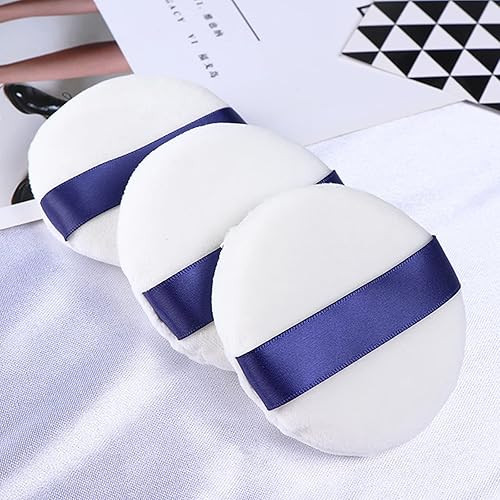 Miniatura 7 de Powder Puff - 3 piezas de 3 pulgadas almohadillas de maquillaje de polvo suave con cinta soplos de polvo para la cara suelta y la base 3 unidades