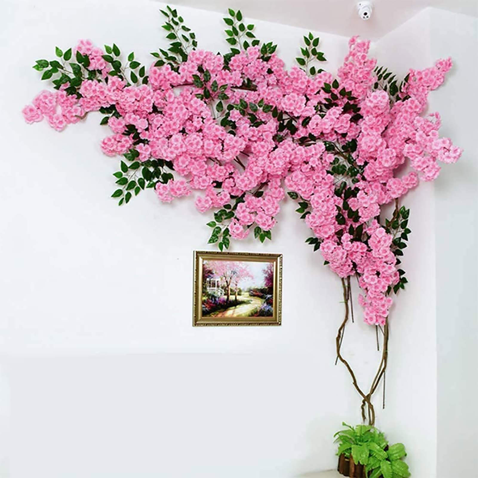 Fleur vignes et cerisier artificiel en fleurs pour décorer un grand espace vide