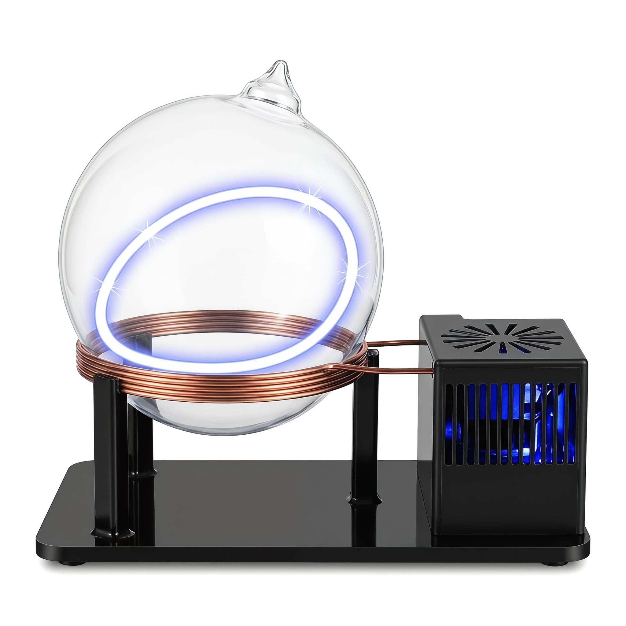 WHOOLEFUN Toroid Circuit Plasma Ring Drive Plasma Ball, Diy Plasma Luminescent Xenon Ring, With 3.5in Inert Xenon Ball, Music-sync Hypnotic Light, For Educators, Tech Enthusiasts