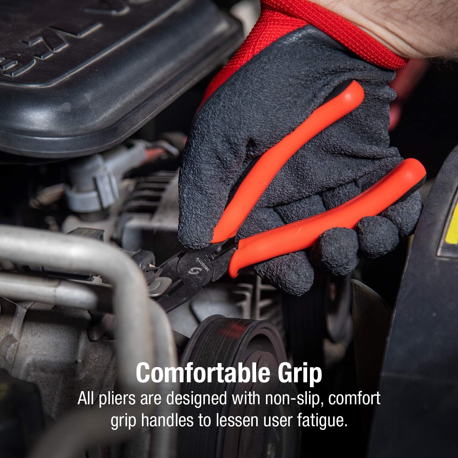 Sunex 3607V 5Pc Professional Pliers Set, Red, Silver, Black