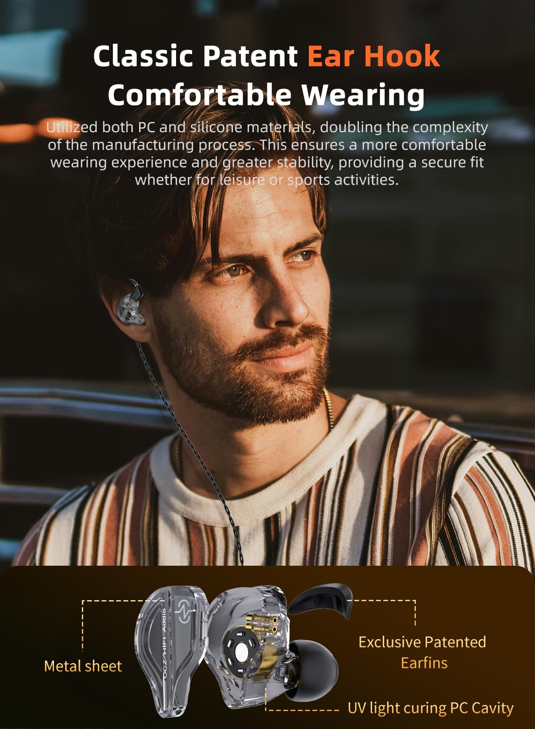 keephifi CCZ DC01 Pro Cuffie in Ear Monitor, 1DD Bass Hifi Auricolari con Filo, Sintonizzazione a Forma di V, Cavi OFC Rimovibili 2Pin-Z (Verde, Senza Micro)