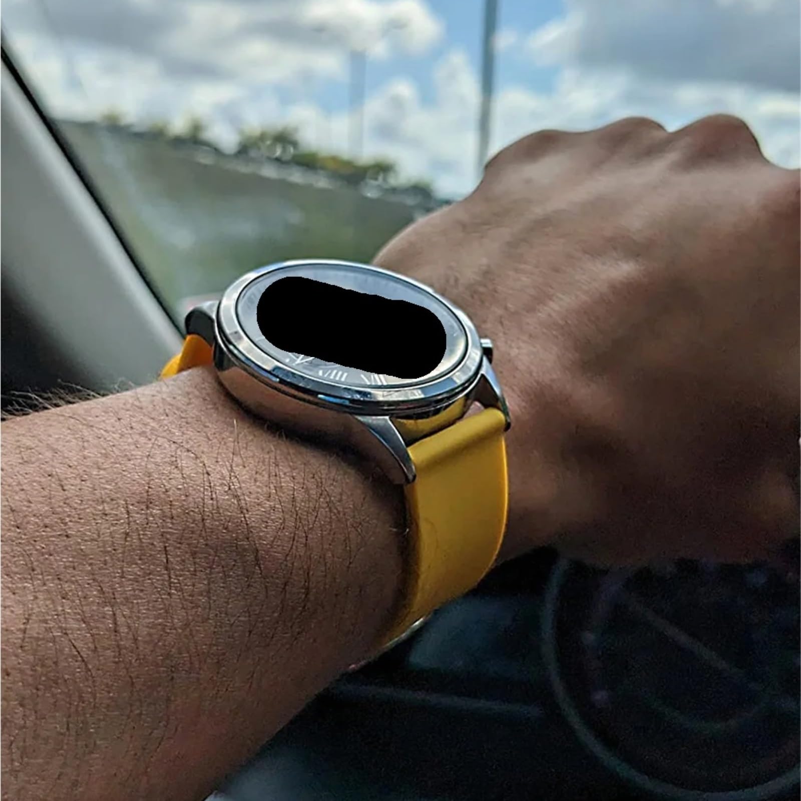 Bracelets de montre en silicone 14/16/18/19/20/21/22/24 mm - Bracelets de montre en caoutchouc souple à dégagement rapide (jaune, 22 mm)