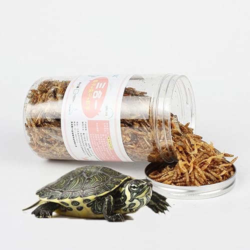 25.4 fl oz Tortuga Acuática Alimentos Alto Proteína Gusanos de harina Secados a Granel Congelar Camarón Pescado Golosinas para Reptiles Snacks