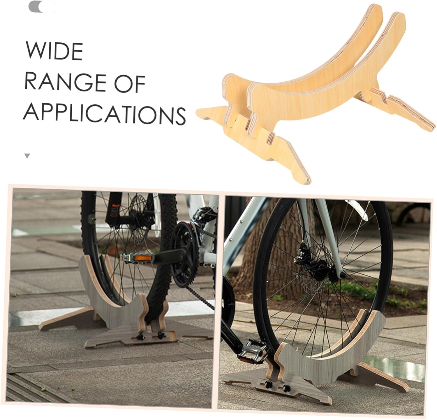 jojofuny Portable Solid Wood Frame Bike Hanger for Road Mountain Bikes Rear Parking Stand Display Bracket Easy Assembly