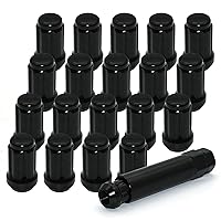 Vista 11 de 20 piezas de tuercas de lengüeta negras de 1/2-20, tuercas hexagonales de remolque de 1,35" de altura, asiento cónico de 60 grados con llave