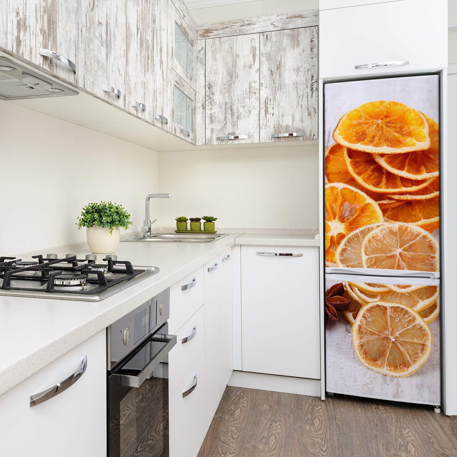 Tulup Autocollant Frigo Réfrigérateur 60x180cm Sur Un Mur Décoratif Auto-adhésif - L'odeur de Noël