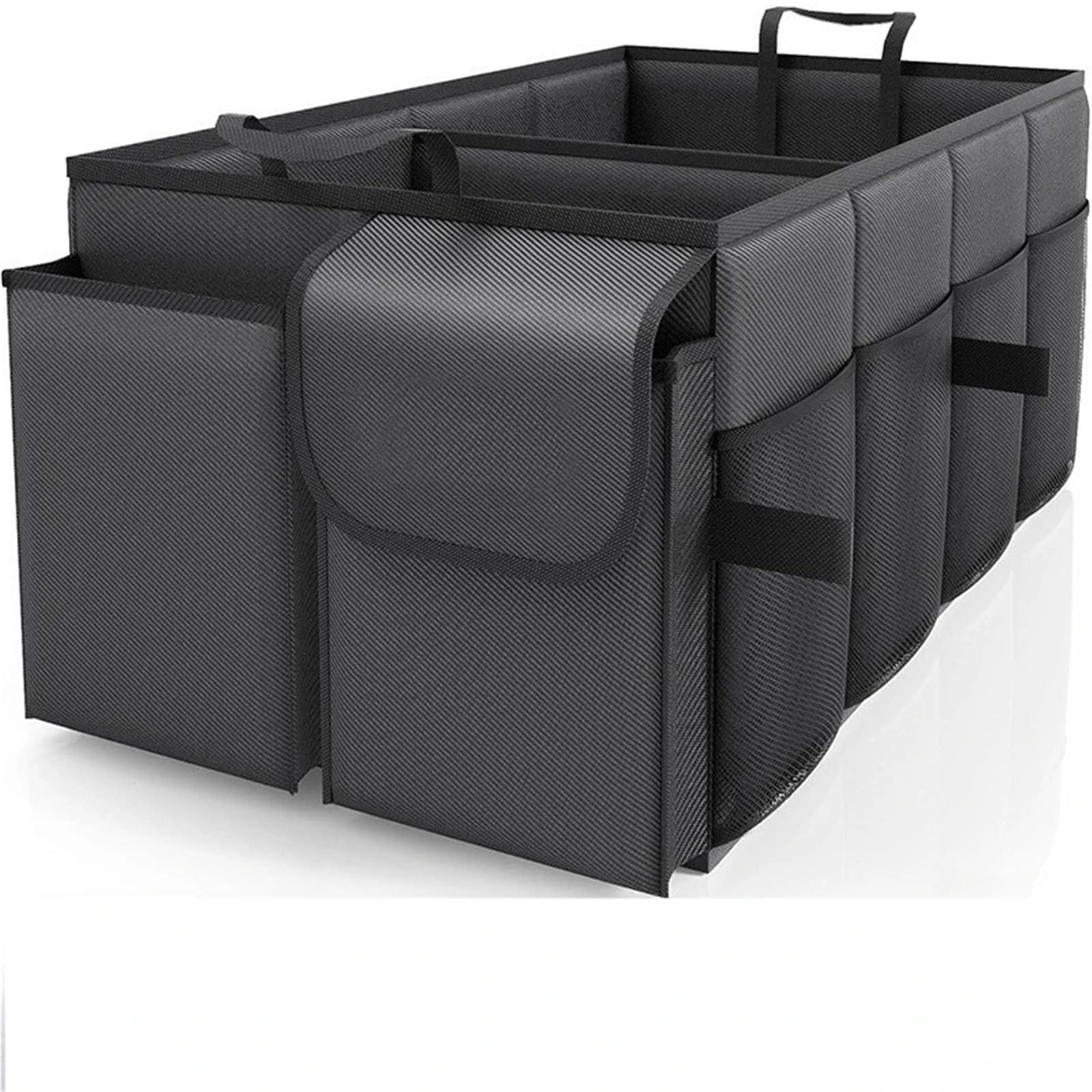 Organizer Emergenze Viaggio‌ Grande capacità, pieghevole, per bagagliaio auto, contenitore portaoggetti per campeggio, viaggio all'aperto, auto Borsa Portaoggetti da Bagagliaio‌(Black)